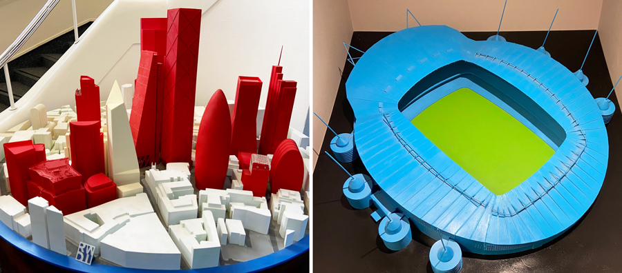 RWDI models for 22 Bishopsgate located in the City of London and the Etihad Stadium in Manchester.