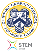 Chipping Campden School logo with STEM CLUBS logo beneath