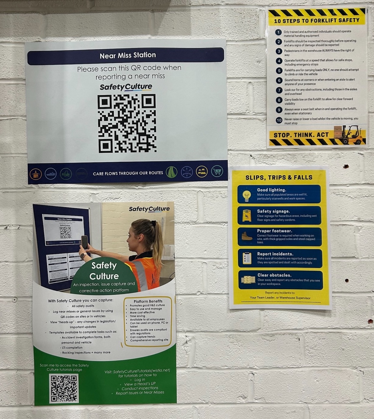 Photo of a QR code near a near-miss station